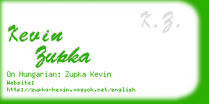 kevin zupka business card